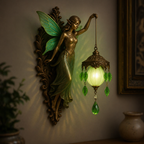 Vintage Mermaid Wall Lamp with Frosted Crystal Lantern, Antique Bronze Coastal Wall Sconce, Ocean-Inspired Decorative Light for Bedroom, Bathroom, Hallway & Living Room