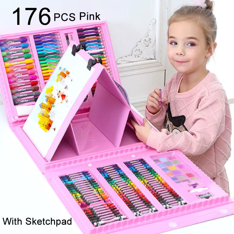 150-208 Pcs Art Set Watercolor Markers Crayons Water Pen Drawing Set Artist Painting Tools For Boys Girls Birthday Gifts