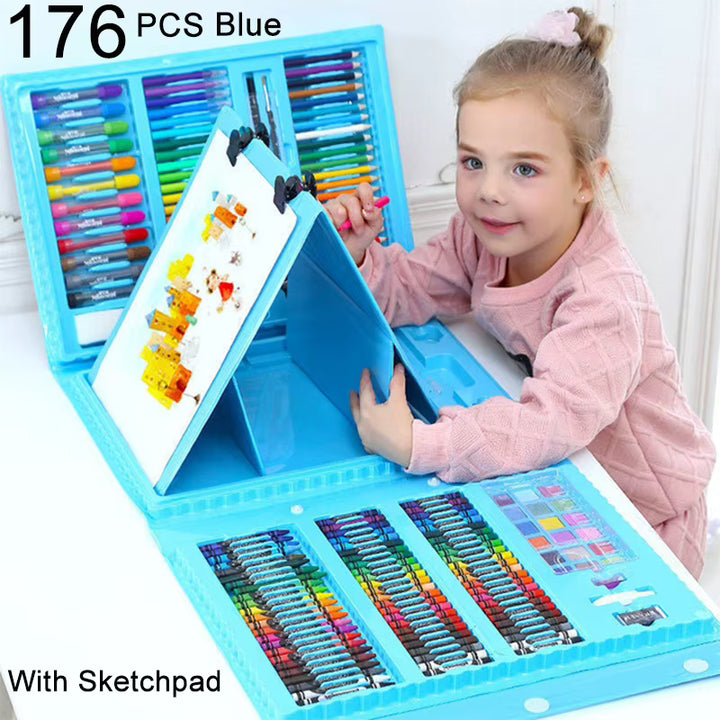 150-208 Pcs Art Set Watercolor Markers Crayons Water Pen Drawing Set Artist Painting Tools For Boys Girls Birthday Gifts