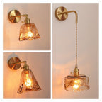 Decorative antique brass wall light with integrated LED for reading corners