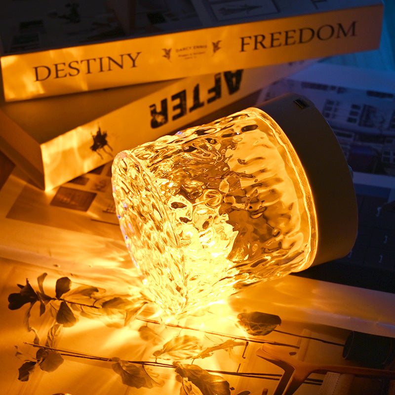 Crystal LED night light providing warm ambient illumination