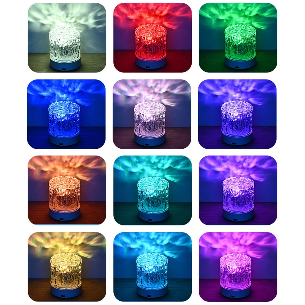 Portable wireless crystal lamp for indoor and outdoor use