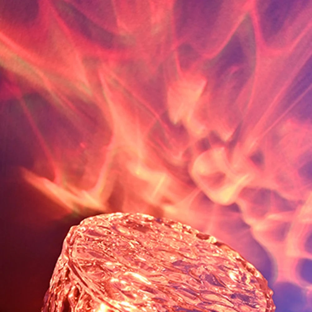 Rechargeable crystal lamp with remote control and multiple color modes