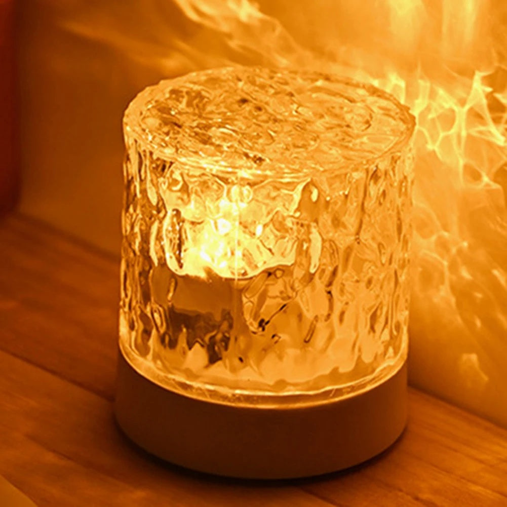 RGB crystal lamp displaying colorful ambient lighting effects