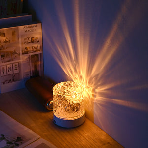 Touch control crystal lamp with adjustable brightness settings