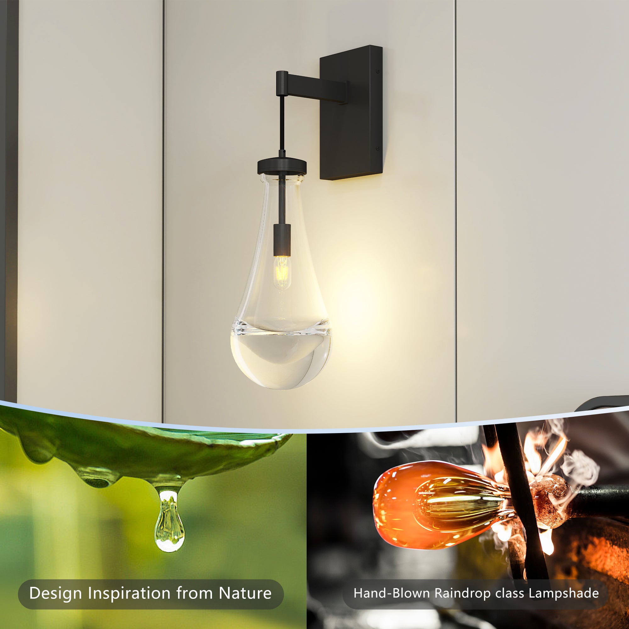 Modern black bathroom wall light fixture with dimmable design