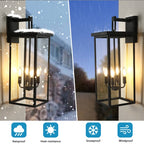 Black outdoor wall sconce for patio and terrace lighting