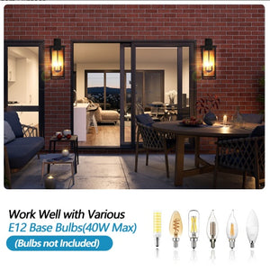 Modern porch lighting fixture with four E12 bulb sockets