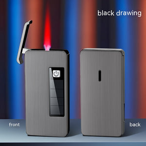 Nooriva solar lighter gift box open, revealing lighter and USB cable nestled in luxury packaging.

