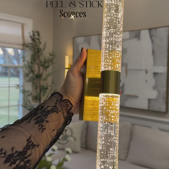 Rechargeable crystal wall lamp with wireless installation and 3 color light modes