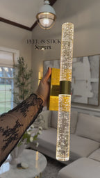 Rechargeable crystal wall lamp with wireless installation and 3 color light modes