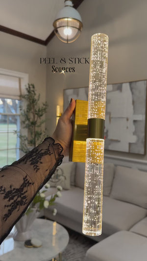Rechargeable crystal wall lamp with wireless installation and 3 color light modes