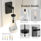 Black vanity wall sconce lighting for bathroom mirrors