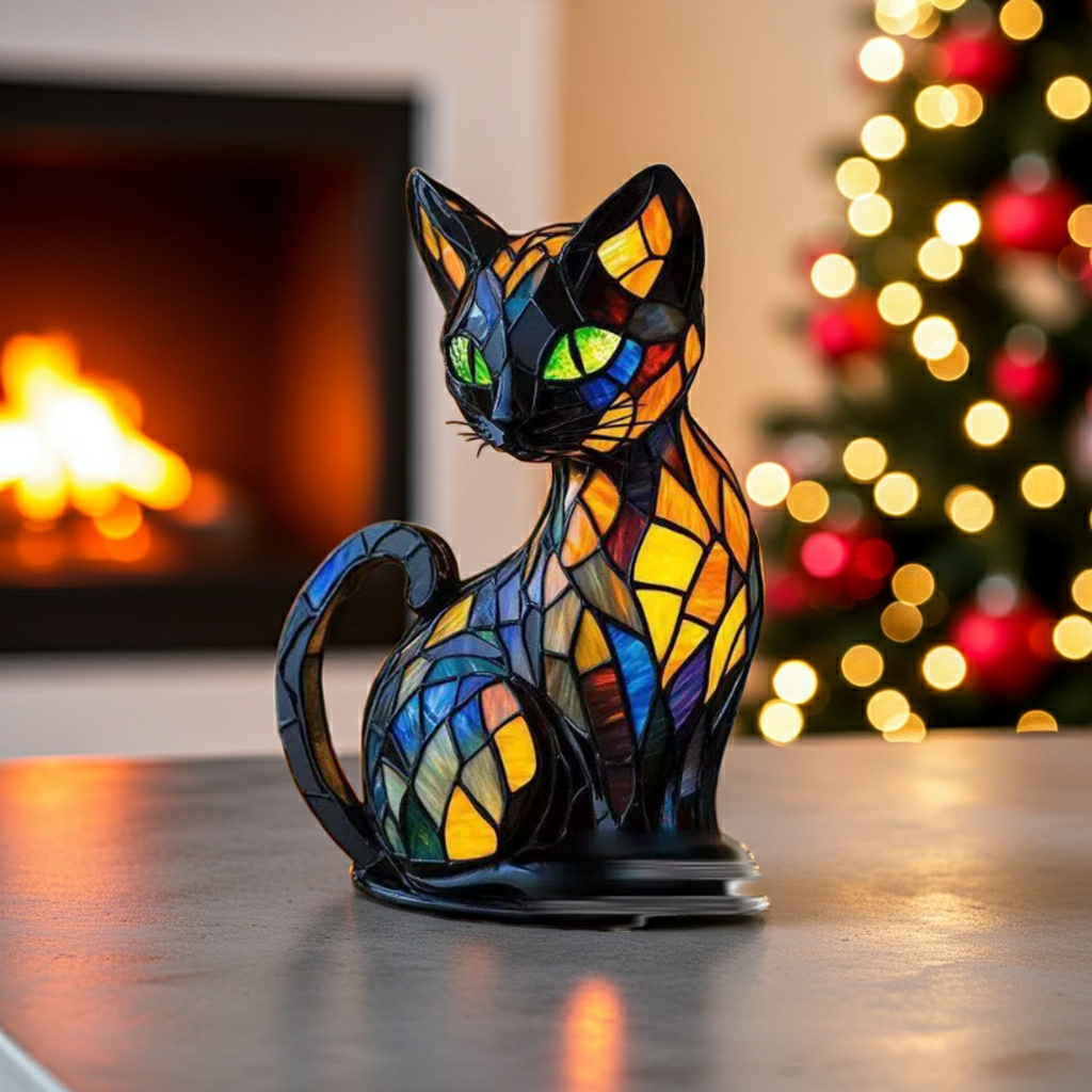Cute Cat Lamp LED Night Light, USB Rechargeable Table Lamp for Bedroom, Aesthetic Cat Decor Lamp for Kids Room & Cozy Home Lighting