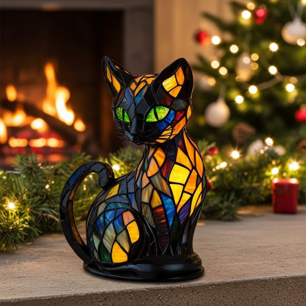 Cute Cat Lamp LED Night Light, USB Rechargeable Table Lamp for Bedroom, Aesthetic Cat Decor Lamp for Kids Room & Cozy Home Lighting